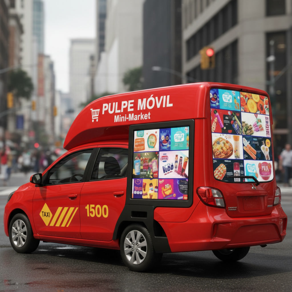 Taxi interior at night